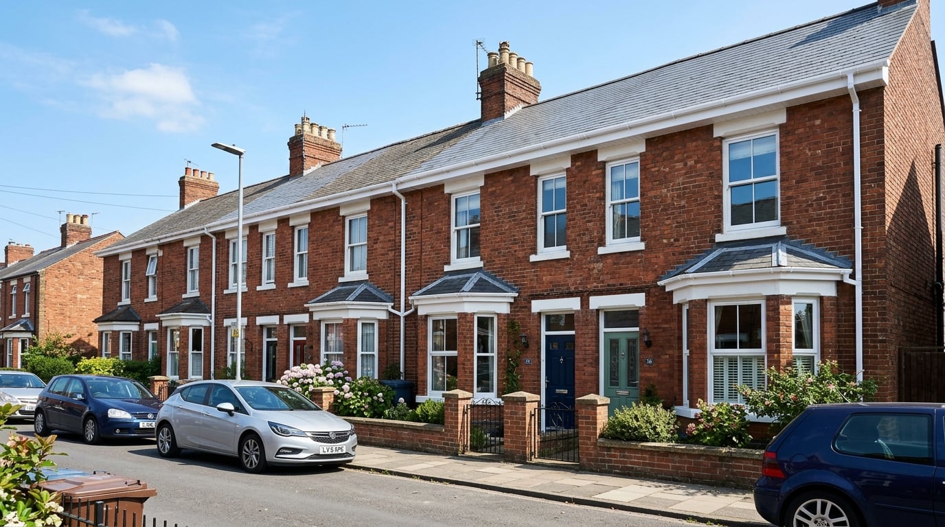 UPVC fascias and guttering on terraced houses